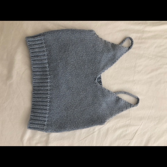 Brandy Melville Tops - BRANDY MELVILLE - baby blue crop knit tank